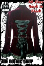  Velvet Fitted BURGUNDY-RED Victorian Gothic Jacket