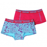 Zaccini Lace 2-pack lady boxers rose/blue