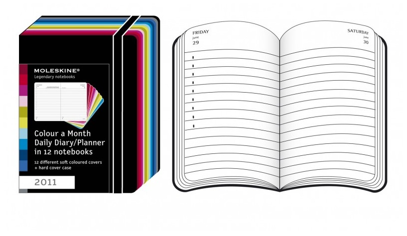 12 months - Colour a Month Daily Planner in 12 notebooks - Pocket