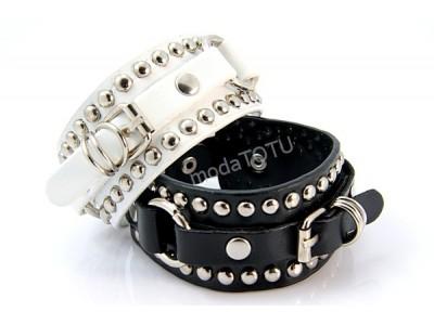 Bransoletka skórzana ROCK JAPAN STYLE spike cwieki