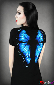 T-shirt z skrzydłami motyla 