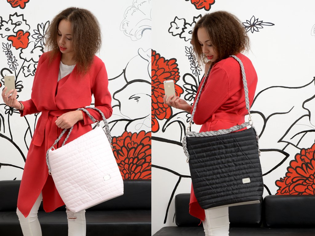 Torebka pikowana -pudrowy róż