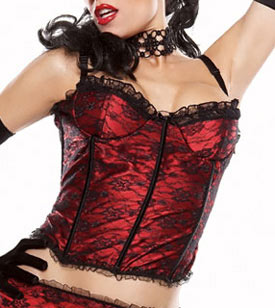 Red & Black Lace Bustier