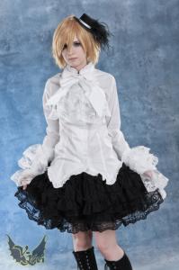 Biała koszula GOTHIC victorian żabot Lolita ouji S