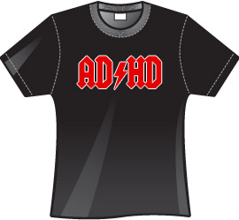 Koszulka z napisem AD/HD czarna